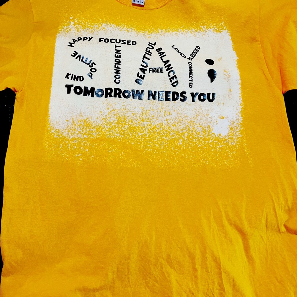Custom TShirt. STAY ; Mental Health Awareness TShirt. Custom Acid Washed TShirt.